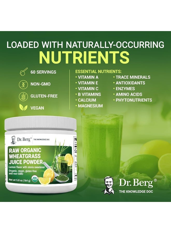 Dr. Berg Nutritional Organic Wheatgrass Powder Lemon Flavor - Image 4